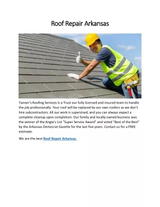 Roof Repair Arkansas