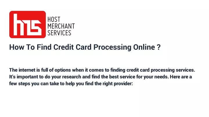 how to find credit card processing online