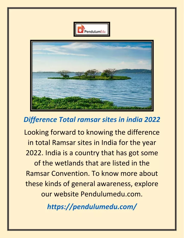 difference total ramsar sites in india 2022