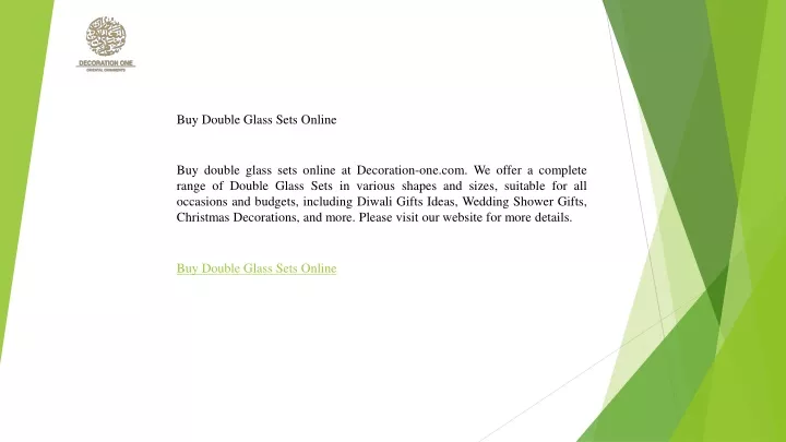 buy double glass sets online