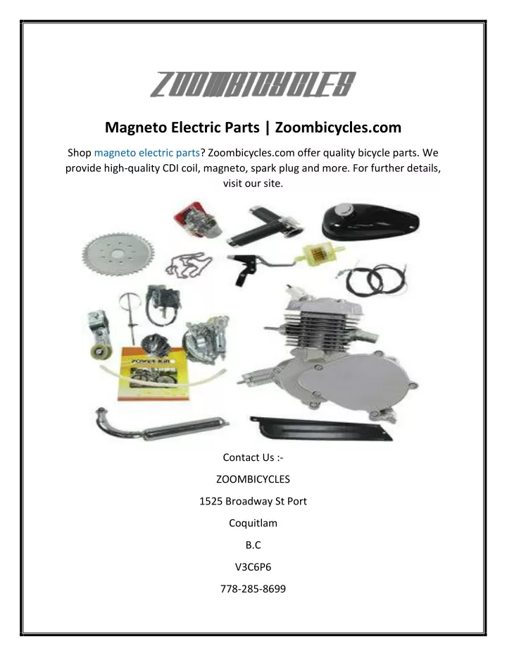 magneto electric parts zoombicycles com