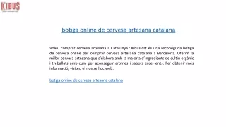 botiga online de cervesa artesana catalana  Kibus.cat