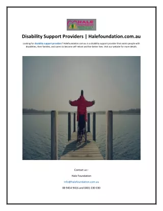 disability support providers halefoundation com au