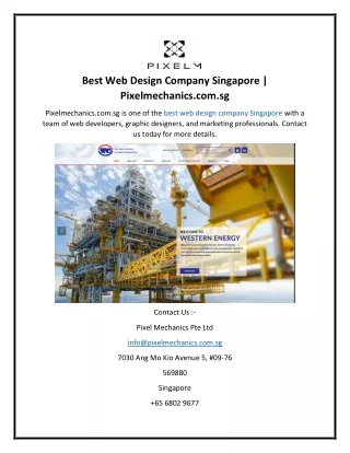 Best Web Design Company Singapore  Pixelmechanics.com.sg