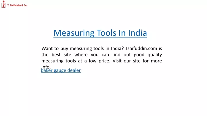 measuring tools in india