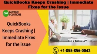 quickbooks keeps crashing immediate fixes for the issue