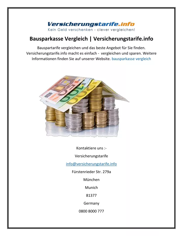 bausparkasse vergleich versicherungstarife info