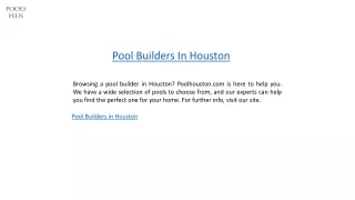 Pool Builders In Houston  Poolhouston.com