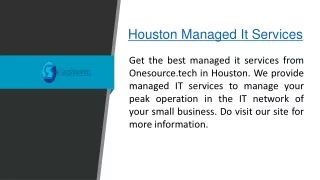 Houston Managed It Services  Onesource.tech