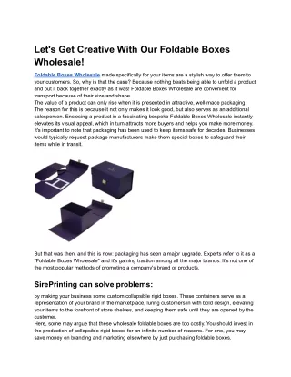 Custom Collapsible Rigid Boxes – Let’s Think Outside The Box