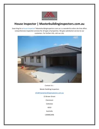 house inspector masterbuildinginspectors com au