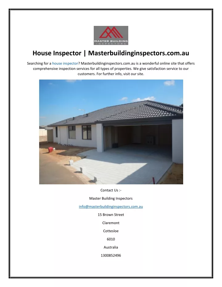 house inspector masterbuildinginspectors com au