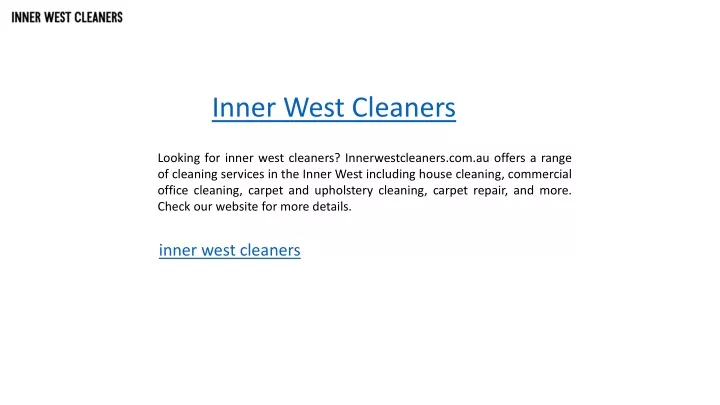 inner west cleaners