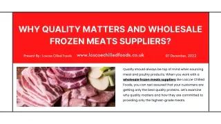 Why Quality Should be the Top Priority When Choosing a Wholesale Frozen Meats