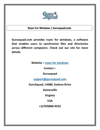 rsync for windows gurusquad com