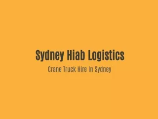 Crane Truck Hire Sydney - Sydney Hiab Logistics