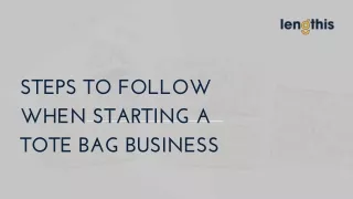 steps to follow when starting a tote bag business