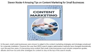 Steven Noske 4 Amazing Tips on Content Marketing for Small Businesses