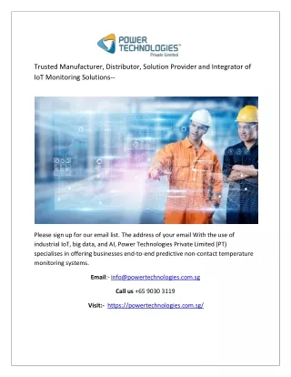 Iot solution Singapore by Power Technologies