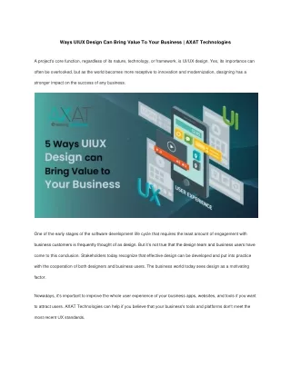 Ways UIUX Design Can Bring Value To Your Business