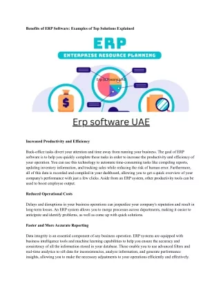 benefits of erp software examples