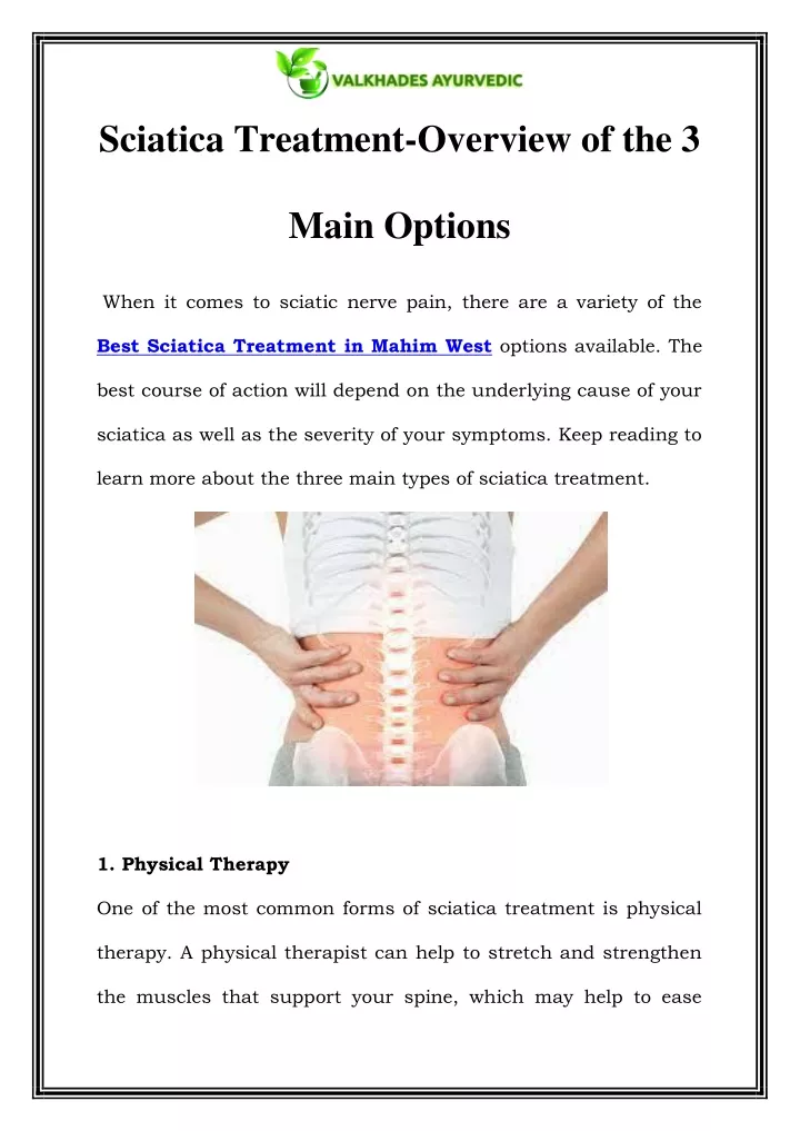 sciatica treatment overview of the 3