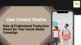 Role of Professional Production House for Your Social Media Campaign