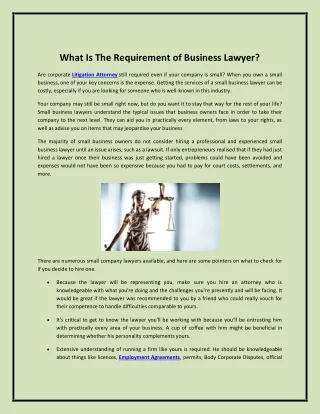 What Is The Requirement of Business Lawyer