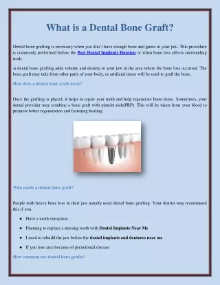 What is a Dental Bone Graft?