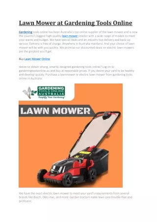 Lawn Mower at Gardening Tools Online