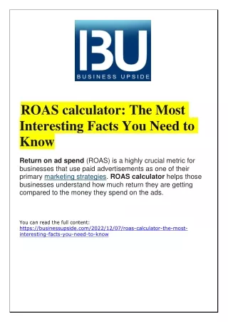 ROAS calculator The Most Interesting Facts You Need to Know