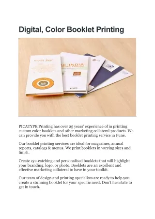 digital color booklet printing