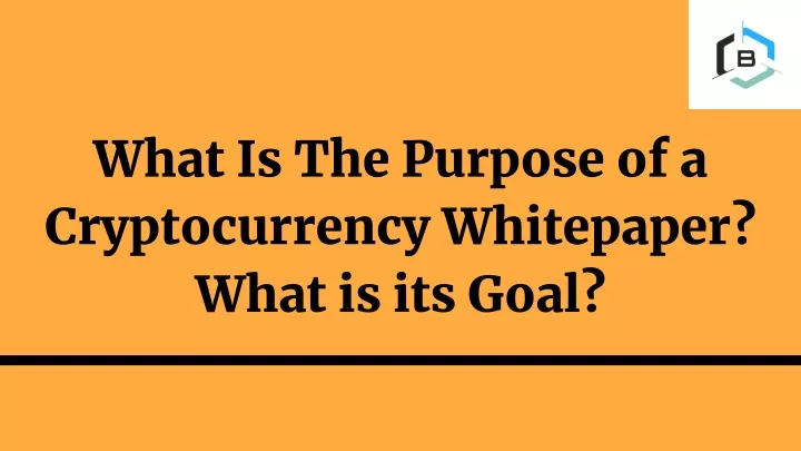 what is the purpose of a cryptocurrency