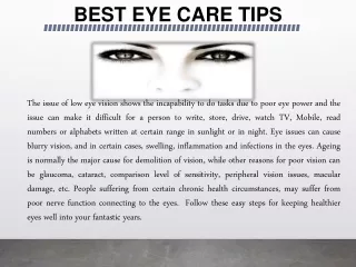 Best Eye Care Tips