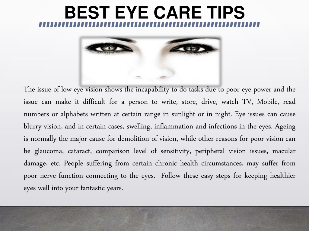 PPT - Best Eye Care Tips PowerPoint Presentation, free download - ID ...