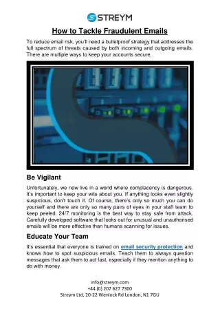 How to Tackle Fraudulent Emails