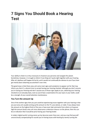 7 Signs You Should Book a Hearing Test