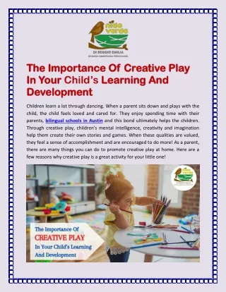 the importance of creative play the importance