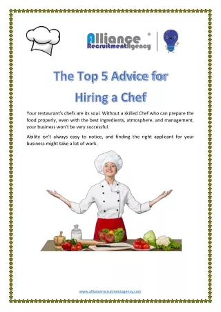 The Top 5 Advice for Hiring a Chef