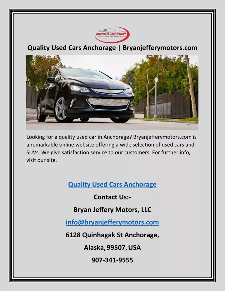 quality used cars anchorage bryanjefferymotors com