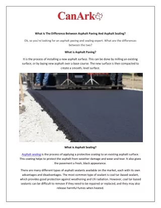 What Is The Difference Between Asphalt Paving And Asphalt Sealing