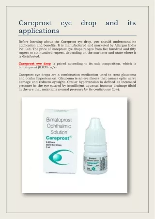 careprost applications