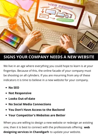 signs your company needs a new website
