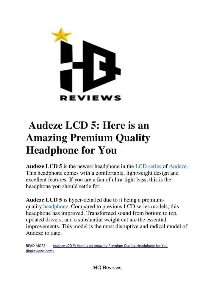 audeze lcd 5 here is an amazing premium quality