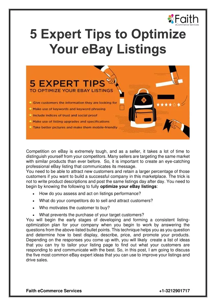 5 expert tips to optimize your ebay listings