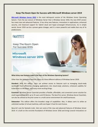 keep the room open for success with microsoft