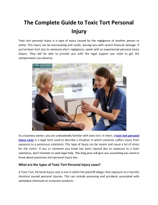 The Complete Guide to Toxic Tort Personal Injury