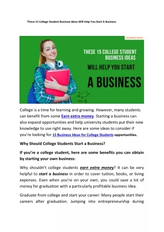 These 15 College Business Ideas Will Help You Start A Business