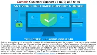 comodo customer support 1 800 886 0140