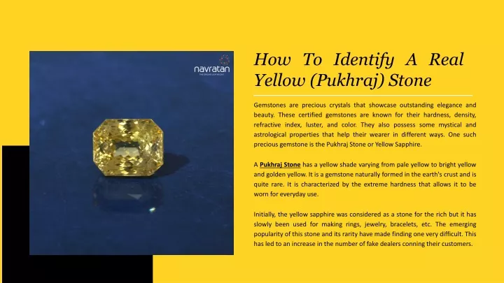 how to identify a real yellow pukhraj stone